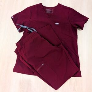 Figs Burgundy Scrub Set - Catarina And Yola - Large - Multiple Available